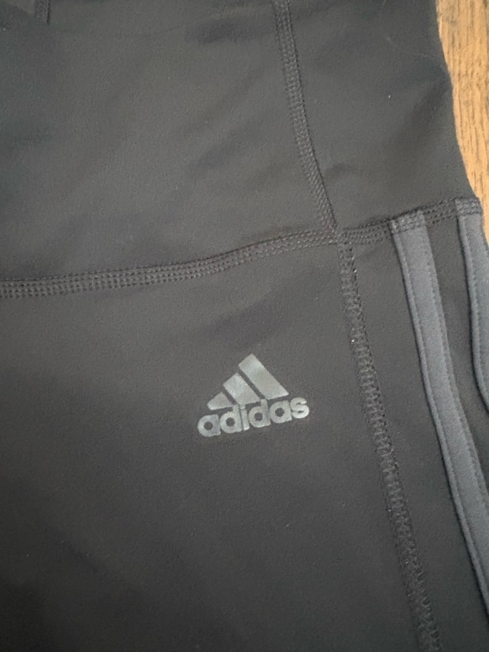 Adidas Climalite Black Leggings Size Small High Rise Workout Athletic Stripe - Picture 2 of 5